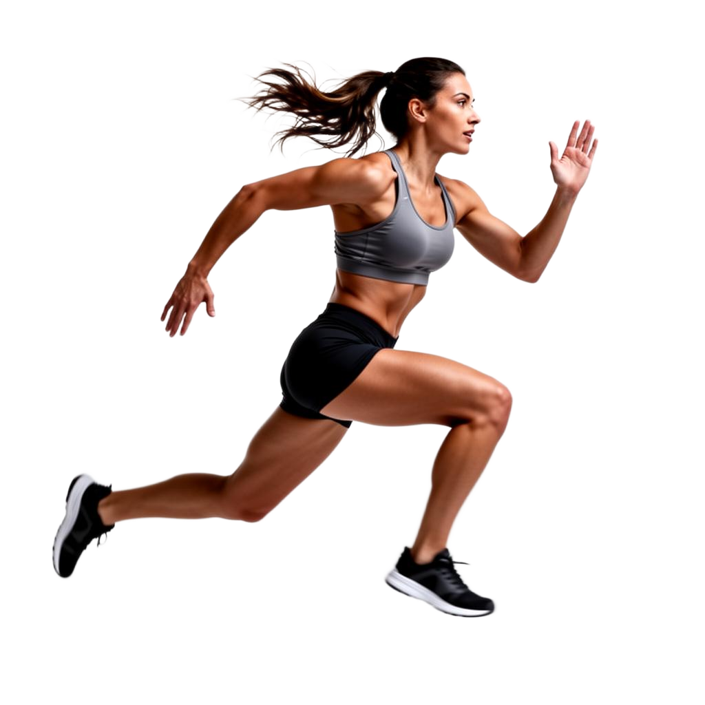 Runner sprinting forward